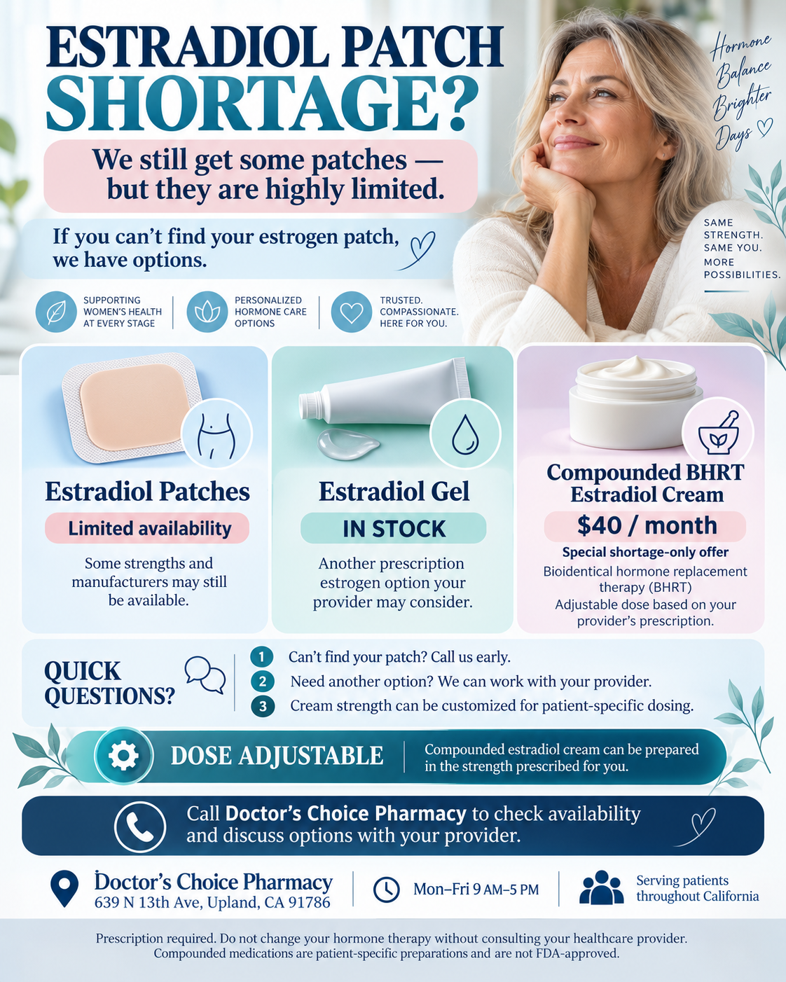estradiol shortage Estradiol patch shortage information flyer